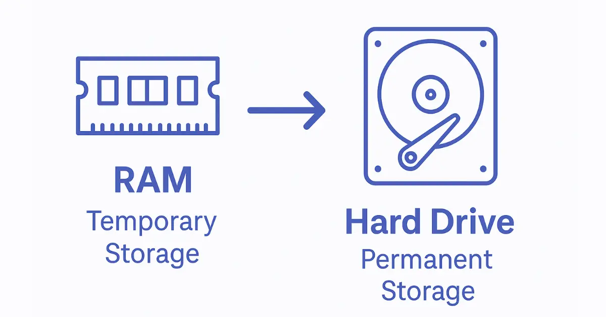 RAM and Hard Drive Difference
